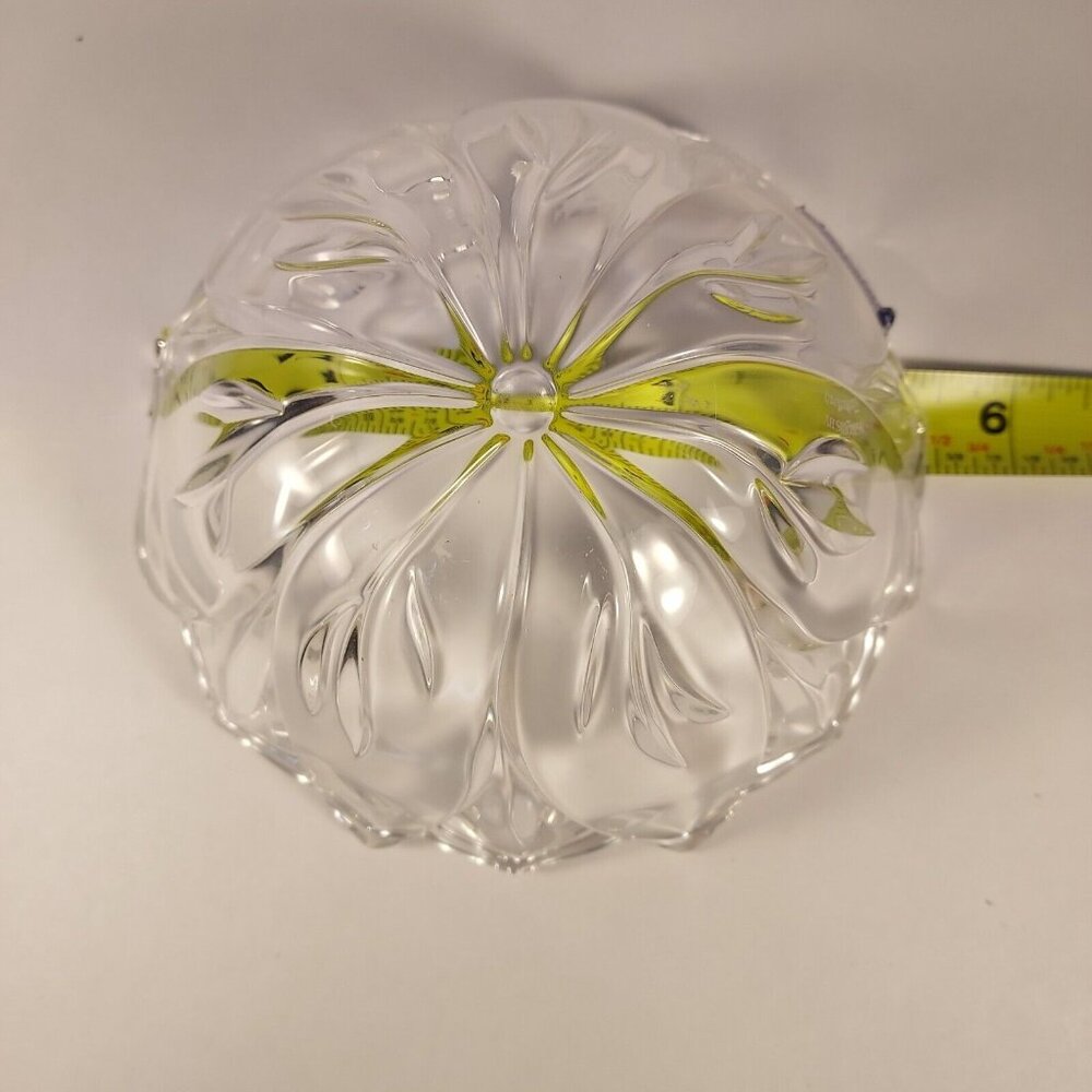 Marquis Waterford Crystal Bowl Christmas Poinsettia Candy Signed 5 Inch Diameter - Picture 7 of 13
